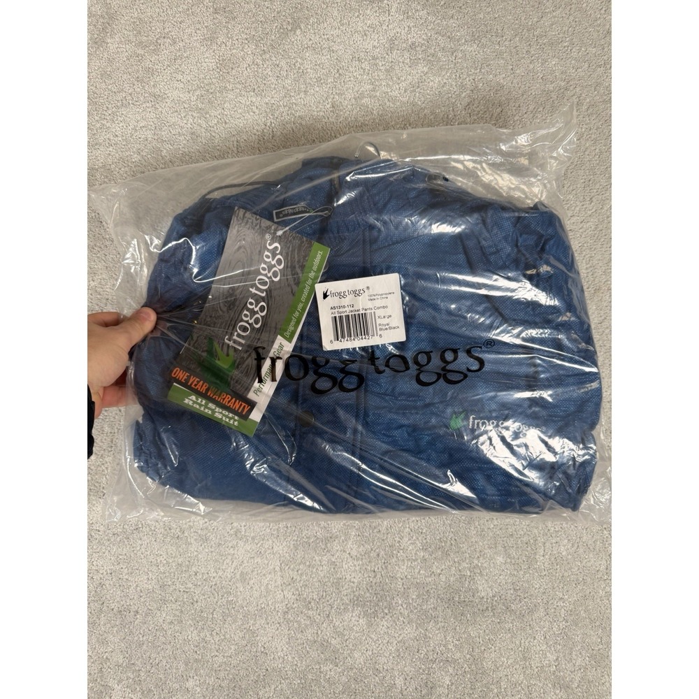 Frogg Toggs - All Sport Suit AS1310 Size‎ XL Jacket/Pants Royal Blue Black - NWT